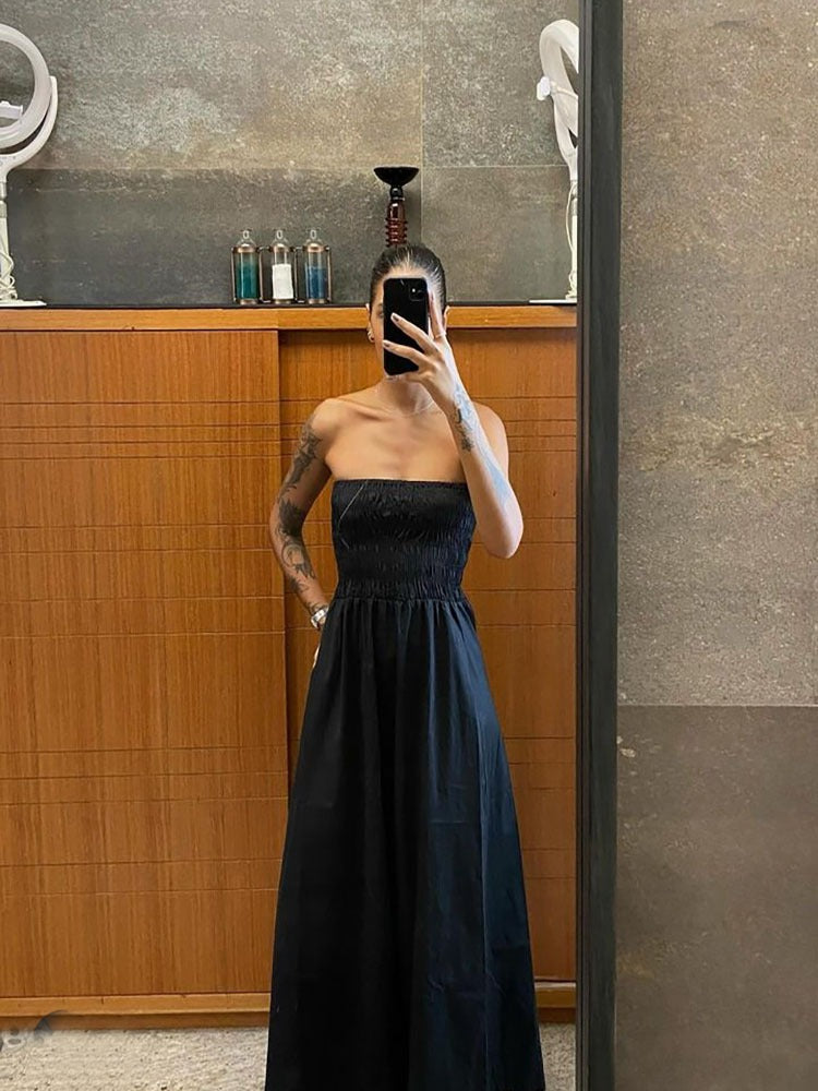 Bra less backless women's dress