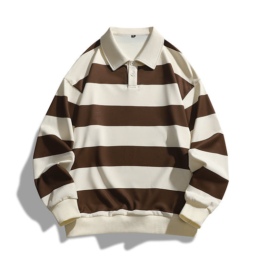 Men's Loose Color block Striped Sweatshirt