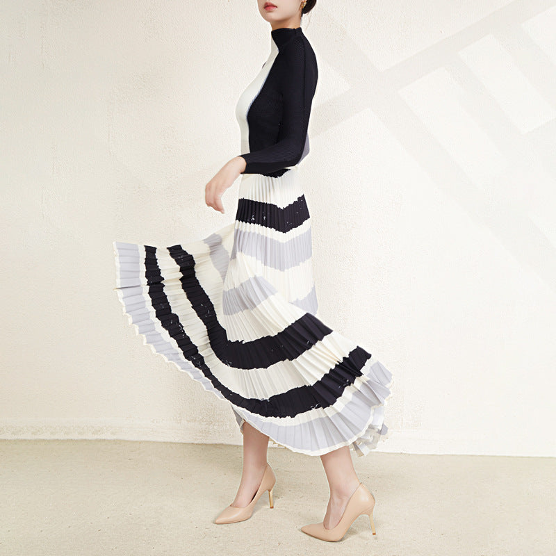Peplum Top Skirt Two-piece Set