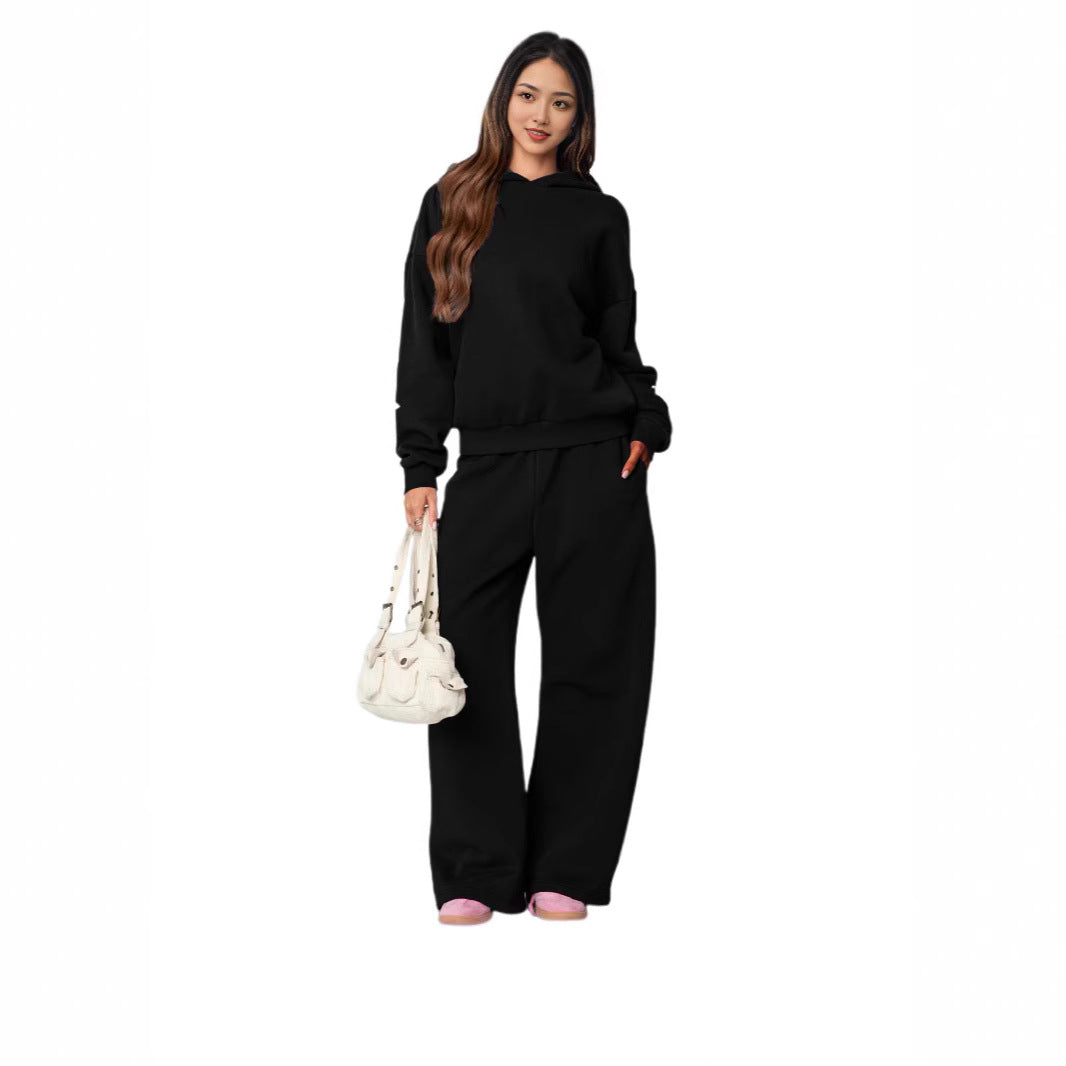 Cute Hooded Bow Design on Pants Sets