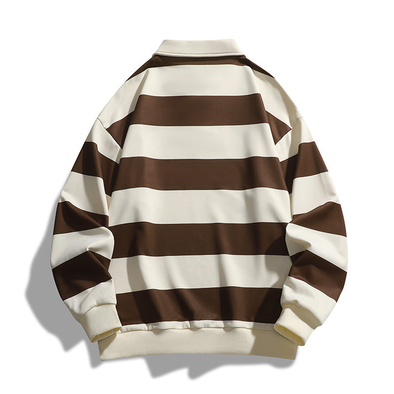 Men's Loose Color block Striped Sweatshirt