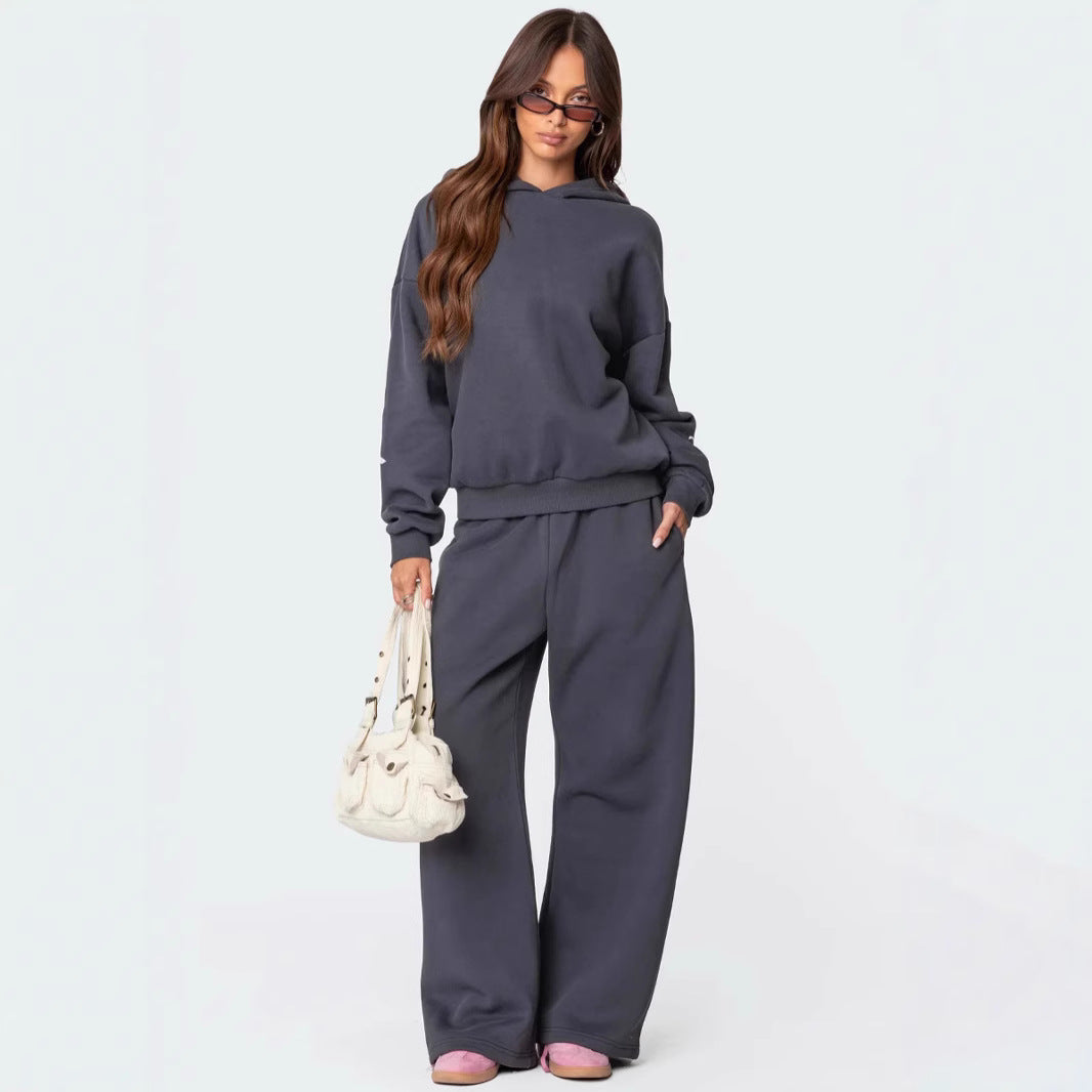 Cute Hooded Bow Design on Pants Sets