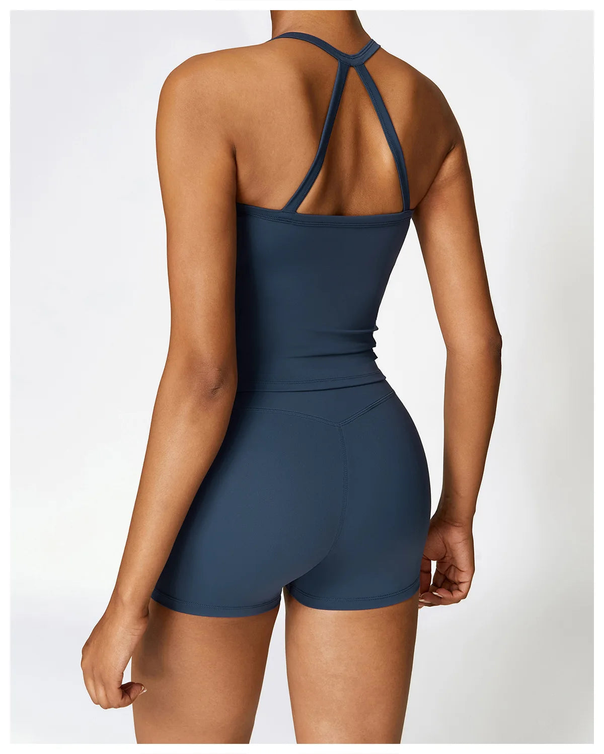 2-teiliges nahtloses Sport-Yoga-Set (Grün und Blau)