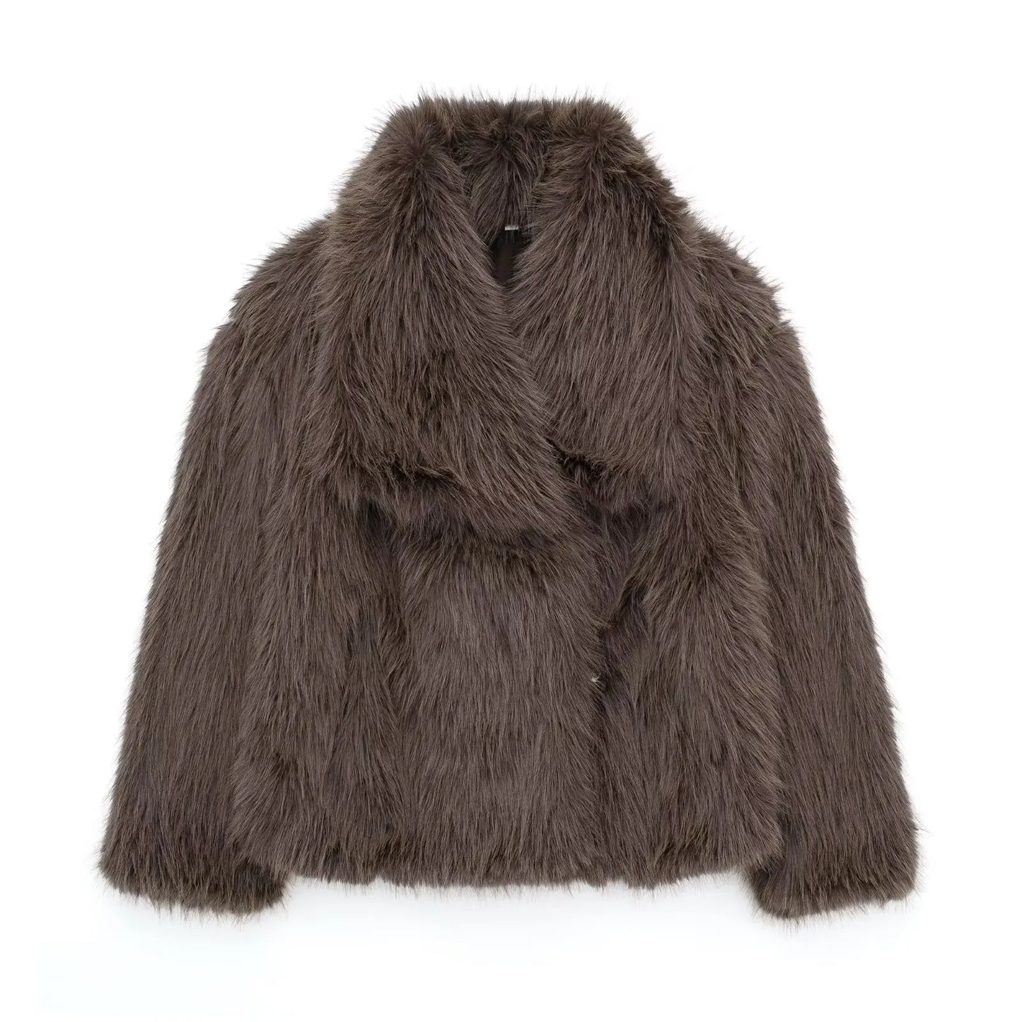 Chic Faux Fur Jacket Coat Long Sleeve