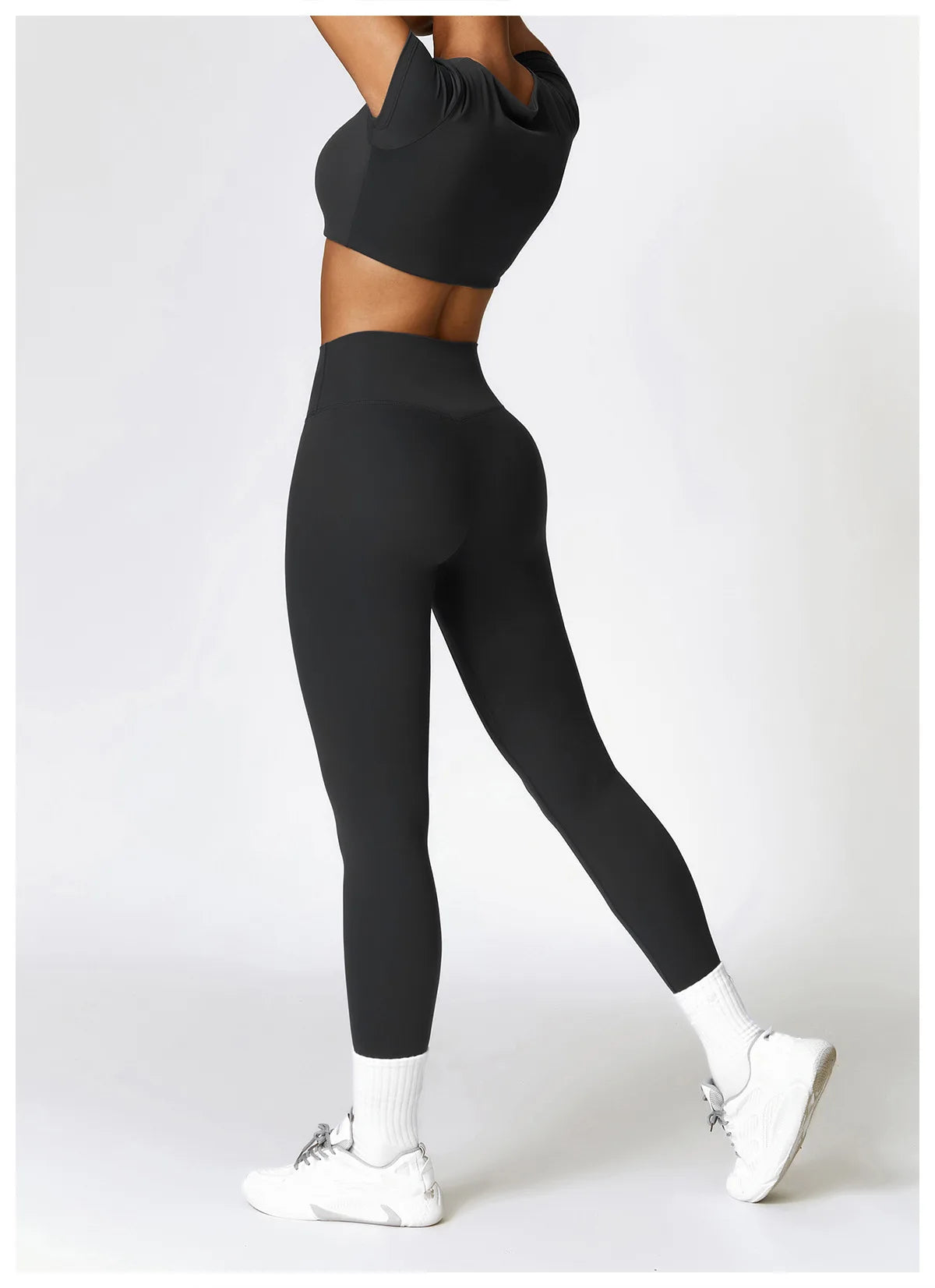 2PCS Seamless Yoga Set (Sky Blue, Black and Frost Grey)
