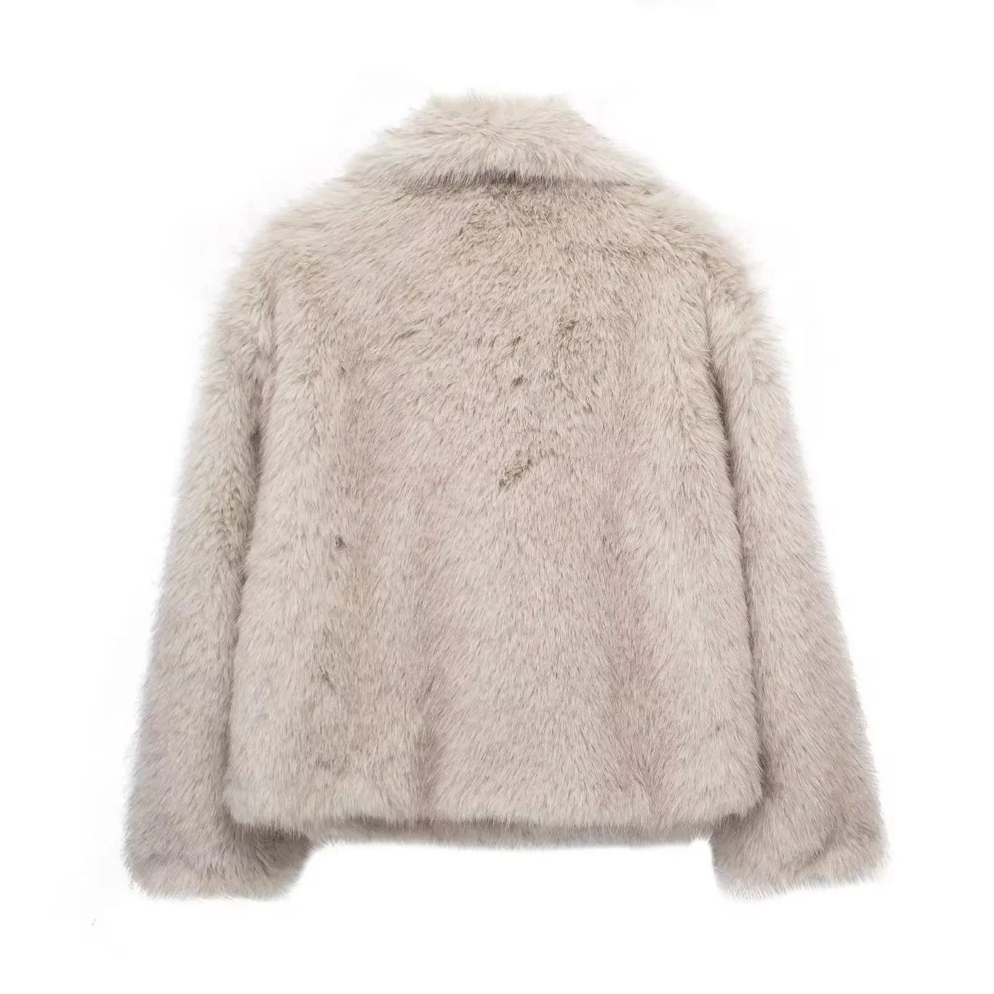 Chic Faux Fur Jacket Coat Long Sleeve