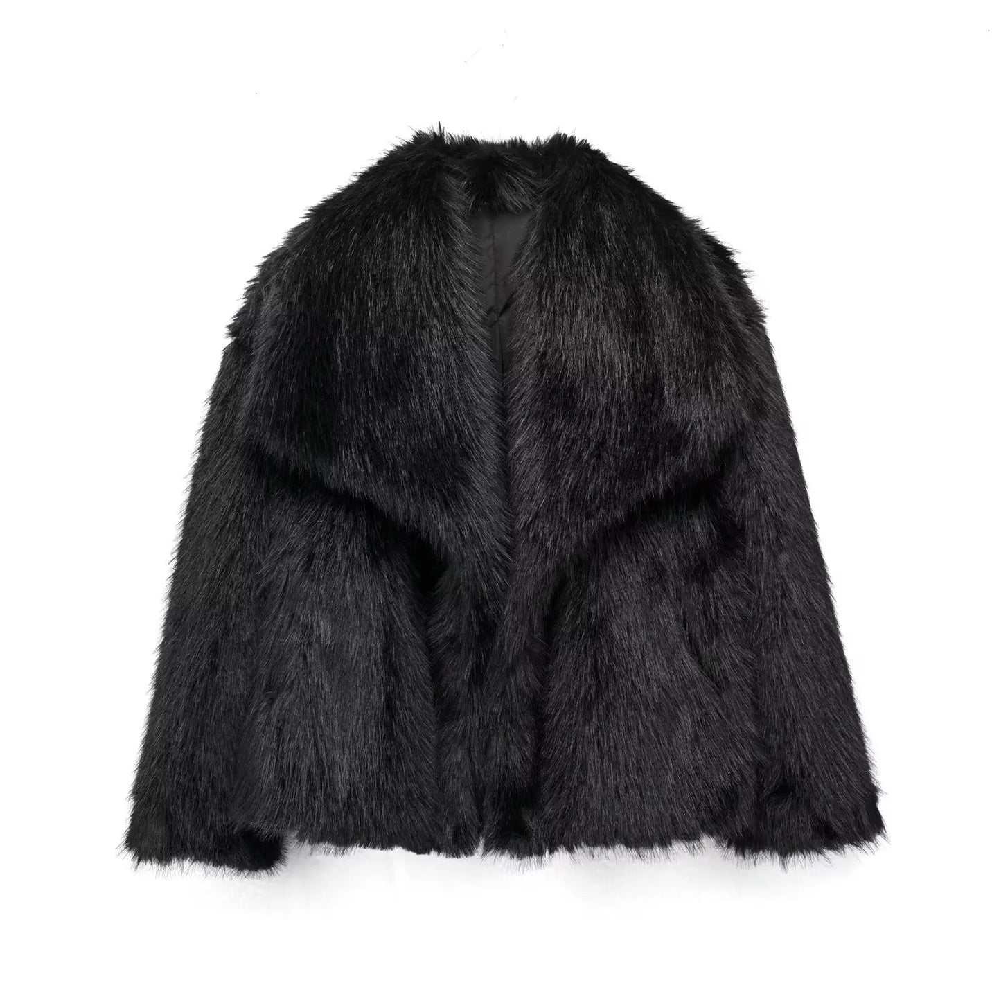 Chic Faux Fur Jacket Coat Long Sleeve