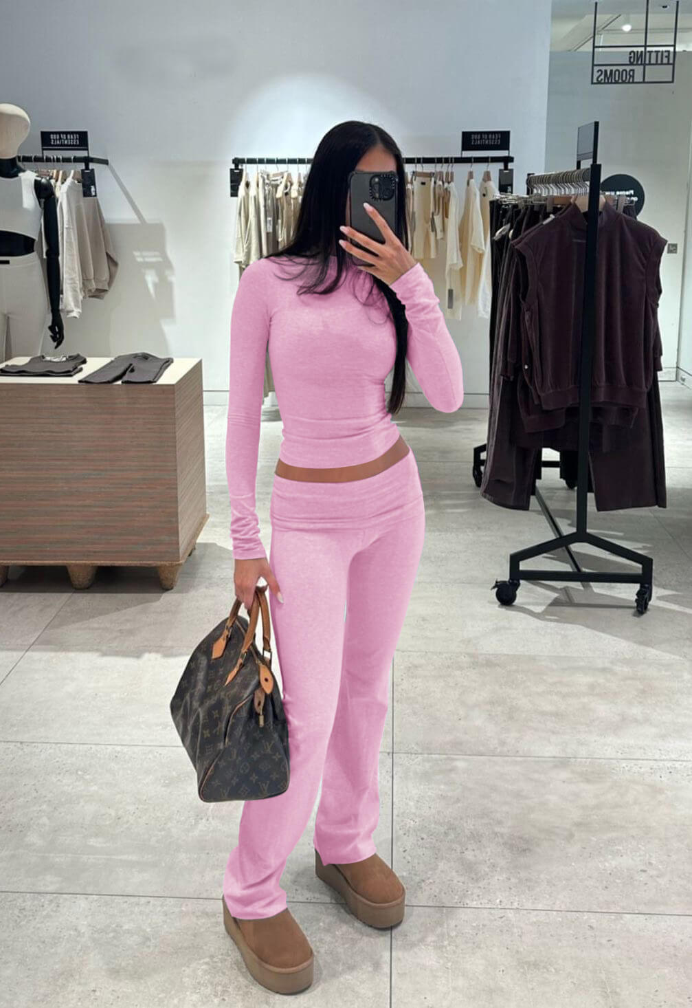 Long Sleeved Foldable Flared Pants Sets