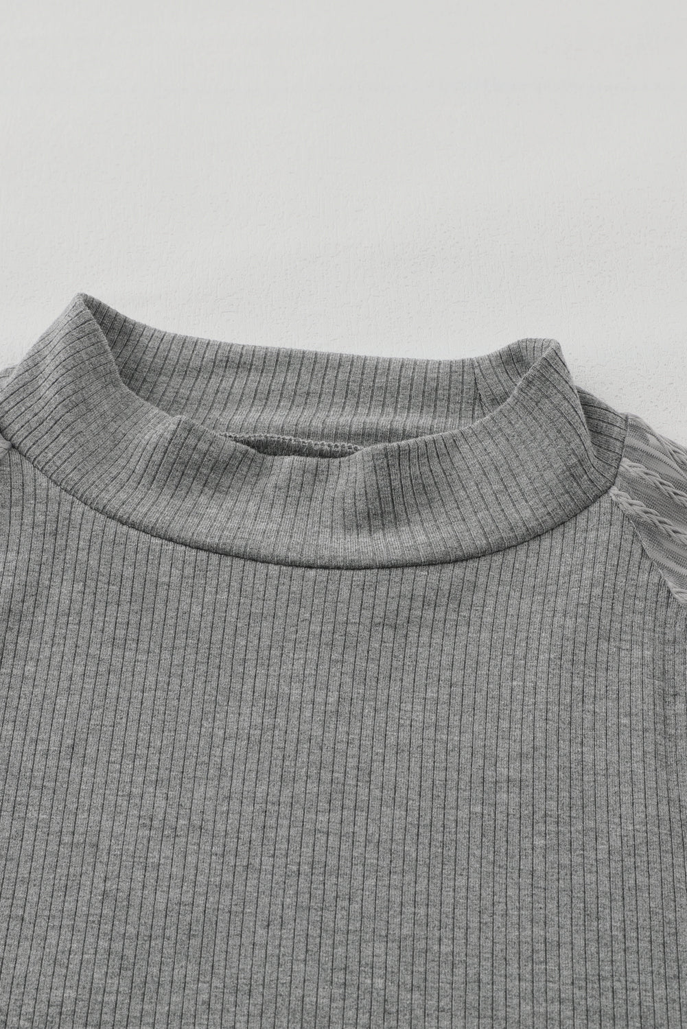 Black Basic Mesh Long Sleeve Top