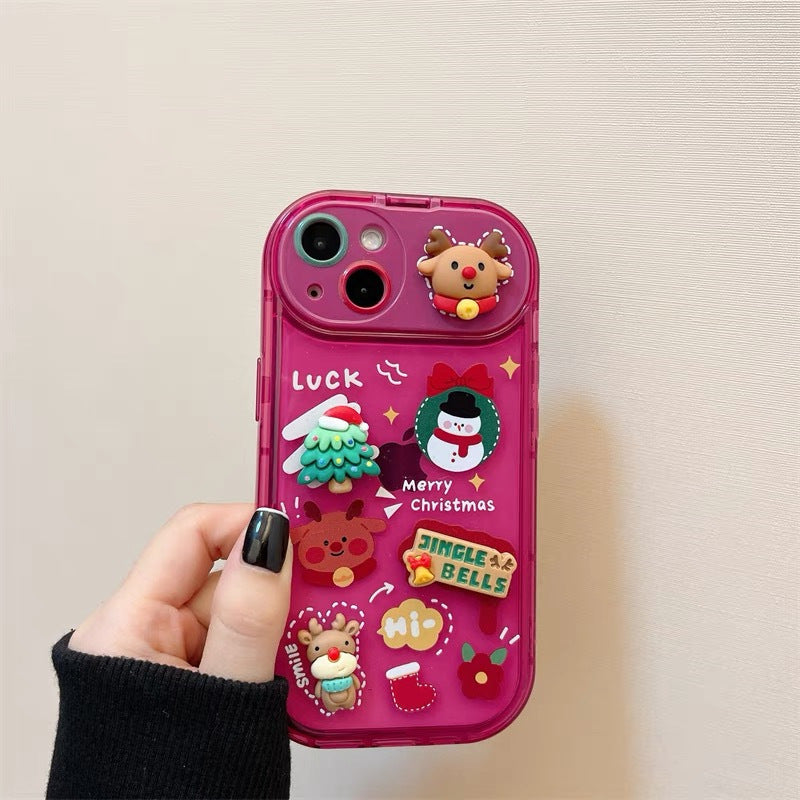 Xmas Santa Claus Cute Elk Phone Case Silicone Protection Cover