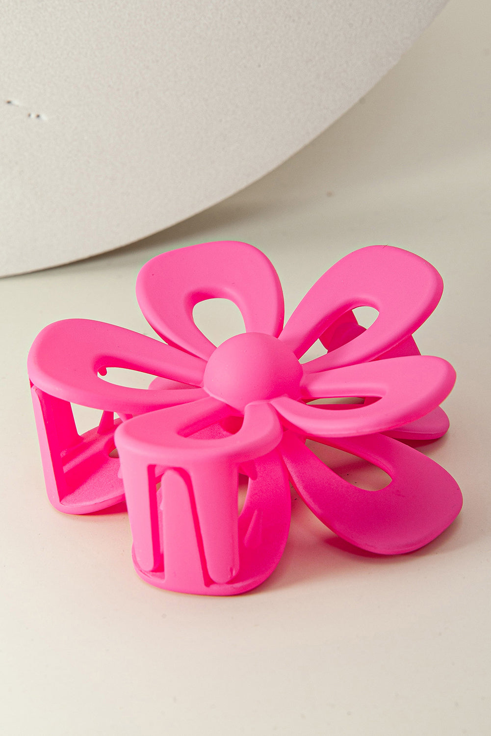 Rose Red Hollowed Flower Shape Claw Clip