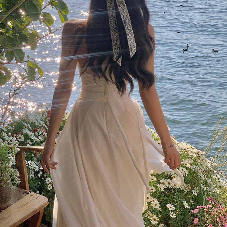 Women's Fashion Summer V-Neck Haltered Dress