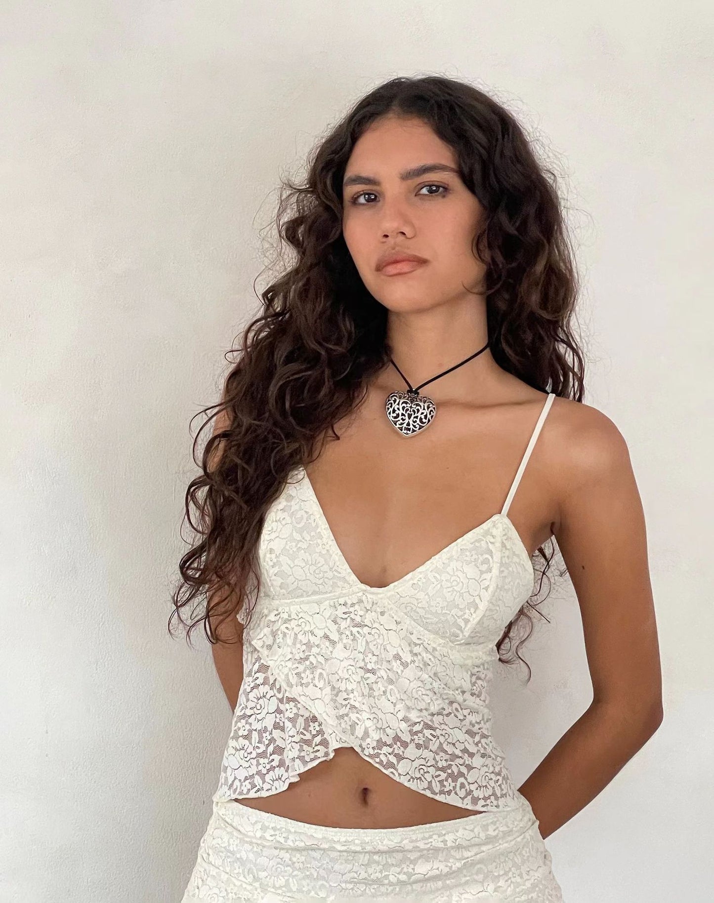 Sexy Lace Top With Narrow Straps