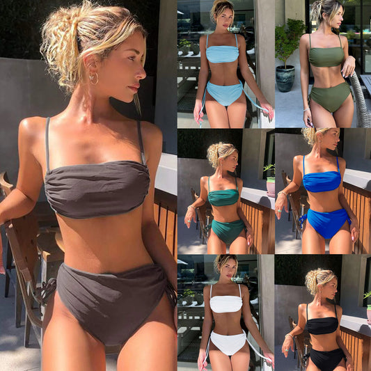 Solid color Two-piece Swimsuit
